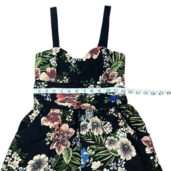 Band of Gypsies Black Floral One Piece Romper, Size S - Picture 6 of 9